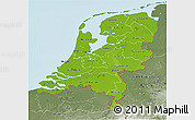 Physical 3D Map of Netherlands, semi-desaturated, land only