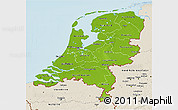 Physical 3D Map of Netherlands, shaded relief outside