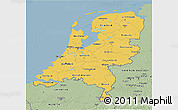 Savanna Style 3D Map of Netherlands