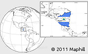 Flag Location Map of Nicaragua, blank outside