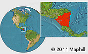 Satellite Location Map of Nicaragua