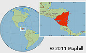 Savanna Style Location Map of Nicaragua