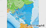 Political Shades Map of Nicaragua