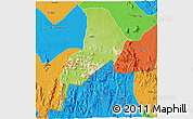 Physical 3D Map of Takum, political outside