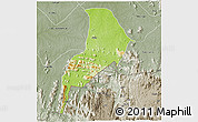 Physical 3D Map of Takum, semi-desaturated