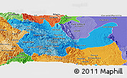 Political Shades Panoramic Map of Huanuco