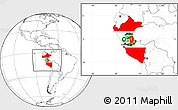 Flag Location Map of Peru, blank outside