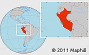 Gray Location Map of Peru