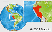 Physical Location Map of Peru