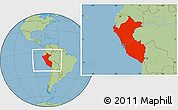 Savanna Style Location Map of Peru