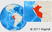 Shaded Relief Location Map of Peru