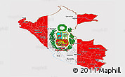 Flag Panoramic Map of Peru