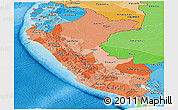 Political Shades Panoramic Map of Peru