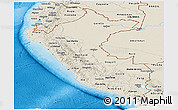 Shaded Relief Panoramic Map of Peru