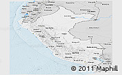 Silver Style Panoramic Map of Peru