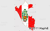 Flag Simple Map of Peru