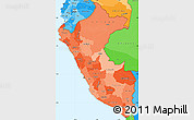 Political Shades Simple Map of Peru