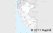 Silver Style Simple Map of Peru