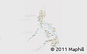 Shaded Relief 3D Map of Philippines, cropped outside