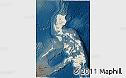 Shaded Relief 3D Map of Philippines, darken