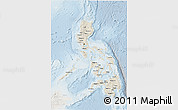 Shaded Relief 3D Map of Philippines, lighten