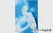 Shaded Relief 3D Map of Philippines, semi-desaturated, land only