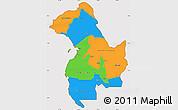 Political Simple Map of Region 12, cropped outside