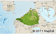 Satellite 3D Map of Cavite, shaded relief outside