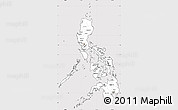 Silver Style Simple Map of Philippines, cropped outside