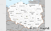 Gray Simple Map of Poland