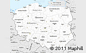 Silver Style Simple Map of Poland