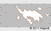 Gray Simple Map of Culebra, cropped outside