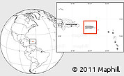 Gray Location Map of Puerto Rico, blank outside