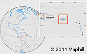 Gray Location Map of Puerto Rico, lighten, desaturated