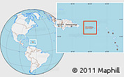 Gray Location Map of Puerto Rico, lighten, land only