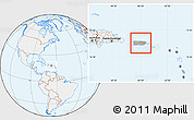 Gray Location Map of Puerto Rico, lighten