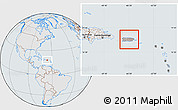 Gray Location Map of Puerto Rico, lighten, semi-desaturated