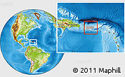 Gray Location Map of Puerto Rico, physical outside