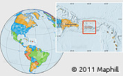 Gray Location Map of Puerto Rico, political outside