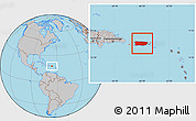 Gray Location Map of Puerto Rico