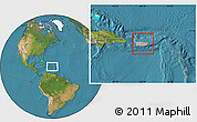 Gray Location Map of Puerto Rico, satellite outside