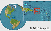 Satellite Location Map of Puerto Rico