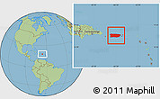 Savanna Style Location Map of Puerto Rico