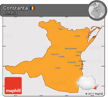 Political Simple Map of Constanta, cropped outside