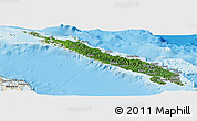 Satellite Panoramic Map of Isabel, shaded relief outside