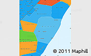 Political Shades Simple Map of Mudug, political outside