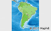 Political Shades 3D Map of South America