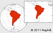 Blank Location Map of South America