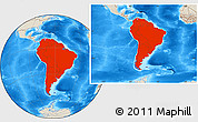 Shaded Relief Location Map of South America