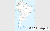 Silver Style Simple Map of South America